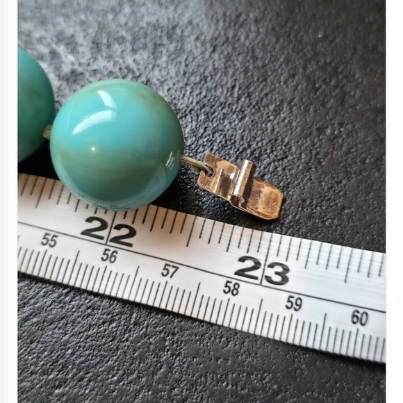 Stella &Dot vintage Y2K hand painted Turquoise chunky BLOOM beaded necklace - Picture 9 of 9